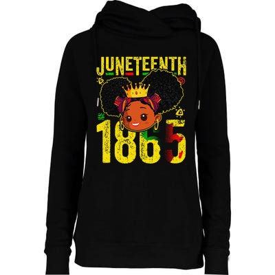 Juneteenth 1865 Brown Skin Princess African Womens Funnel Neck Pullover Hood