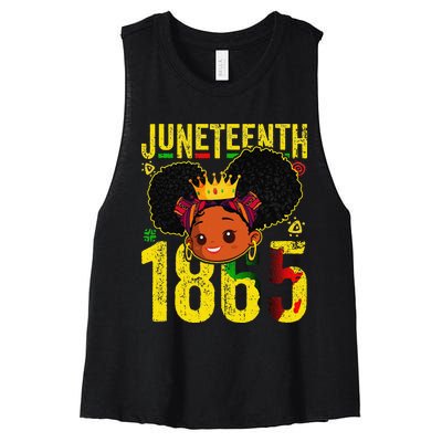 Juneteenth 1865 Brown Skin Princess African Women's Racerback Cropped Tank