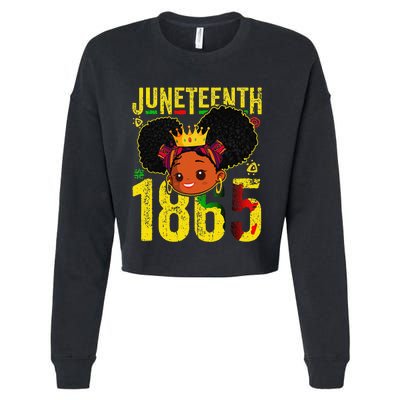 Juneteenth 1865 Brown Skin Princess African Cropped Pullover Crew