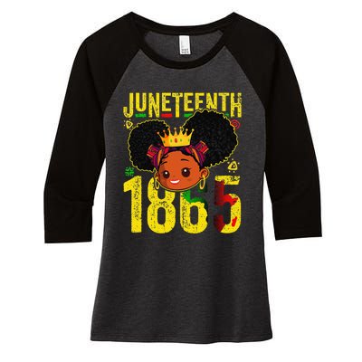 Juneteenth 1865 Brown Skin Princess African Women's Tri-Blend 3/4-Sleeve Raglan Shirt