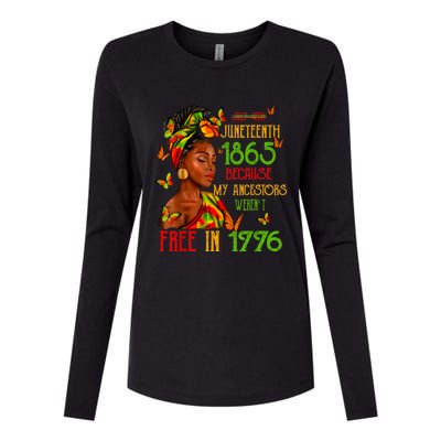 Juneteenth 1865 Black History African American Freedom Womens Cotton Relaxed Long Sleeve T-Shirt