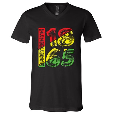 Juneteenth 1865 Black History V-Neck T-Shirt