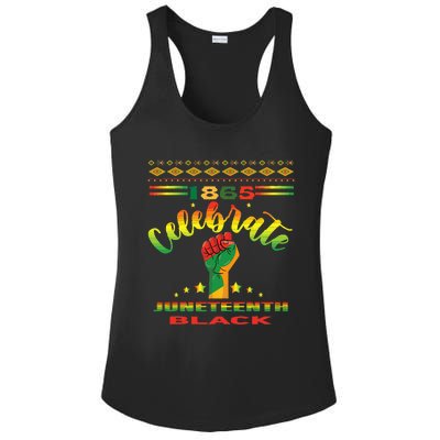 Juneteenth 1865 Celebrate African American Ladies PosiCharge Competitor Racerback Tank