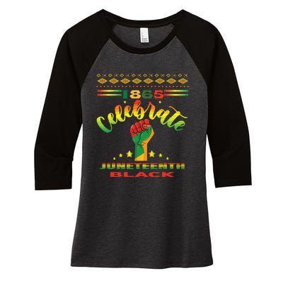 Juneteenth 1865 Celebrate African American Women's Tri-Blend 3/4-Sleeve Raglan Shirt