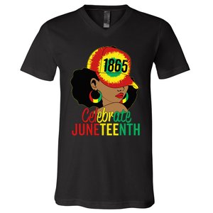 Juneteenth 1865 Celebrate Freedom Day African American V-Neck T-Shirt