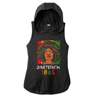 Juneteenth 1865 Celebrate African American Freedom Day Ladies PosiCharge Tri-Blend Wicking Draft Hoodie Tank