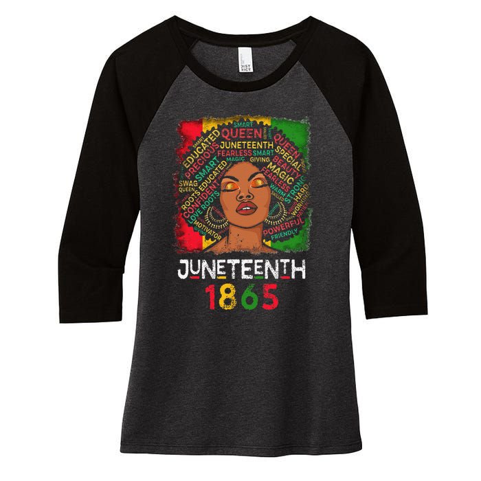 Juneteenth 1865 Celebrate African American Freedom Day Women's Tri-Blend 3/4-Sleeve Raglan Shirt