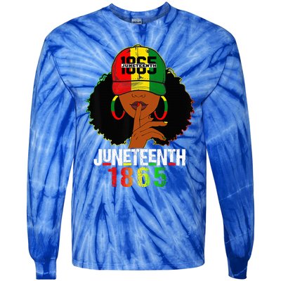 Juneteenth 1865 Celebrate Freedom Celebrating Black Women Tie-Dye Long Sleeve Shirt