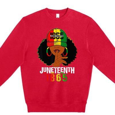 Juneteenth 1865 Celebrate Freedom Celebrating Black Women Premium Crewneck Sweatshirt