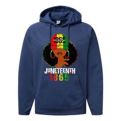 Juneteenth 1865 Celebrate Freedom Celebrating Black Women Performance Fleece Hoodie