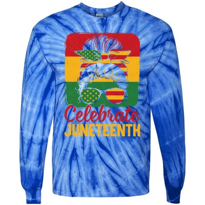 Junenth 1865 Celebrate Freedom Celebrating Junenth Gift Tie-Dye Long Sleeve Shirt