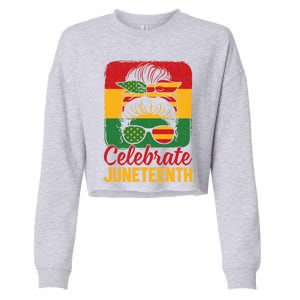 Junenth 1865 Celebrate Freedom Celebrating Junenth Gift Cropped Pullover Crew