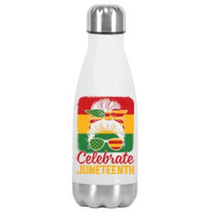 Junenth 1865 Celebrate Freedom Celebrating Junenth Gift Stainless Steel Insulated Water Bottle