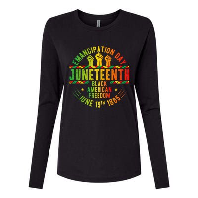 Juneteenth 1865 Celebrate Independence Day of Bold Black Womens Cotton Relaxed Long Sleeve T-Shirt