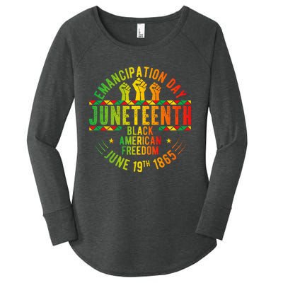 Juneteenth 1865 Celebrate Independence Day of Bold Black Women's Perfect Tri Tunic Long Sleeve Shirt