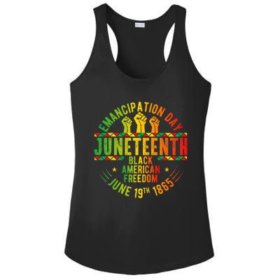 Juneteenth 1865 Celebrate Independence Day of Bold Black Ladies PosiCharge Competitor Racerback Tank