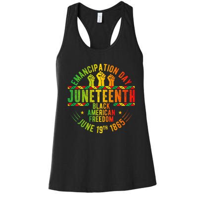 Juneteenth 1865 Celebrate Independence Day of Bold Black Women's Racerback Tank