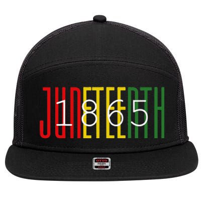 Juneteenth 1865 celebrating Black History African American 7 Panel Mesh Trucker Snapback Hat