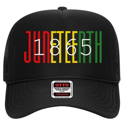 Juneteenth 1865 celebrating Black History African American High Crown Mesh Back Trucker Hat