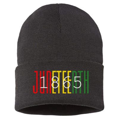 Juneteenth 1865 celebrating Black History African American Sustainable Knit Beanie