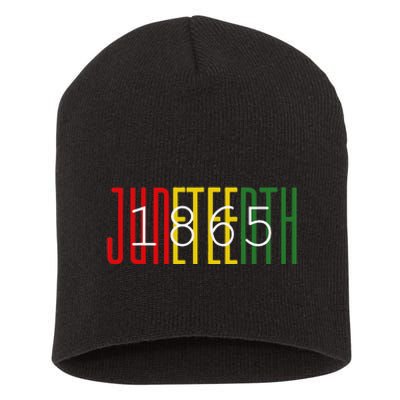 Juneteenth 1865 celebrating Black History African American Short Acrylic Beanie