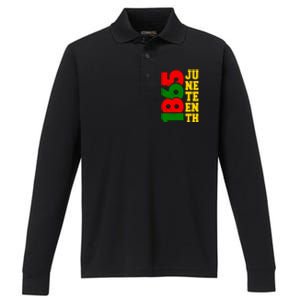 Juneteenth 1865 Celebrate Black Pride Freedom Day Gift Performance Long Sleeve Polo