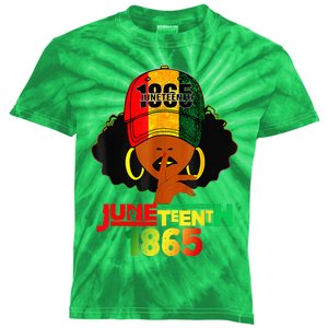 Juneteenth 1865 Celebrate Freedom Celebrating Black Women Kids Tie-Dye T-Shirt