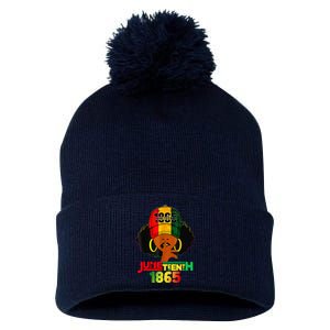 Juneteenth 1865 Celebrate Freedom Celebrating Black Women Pom Pom 12in Knit Beanie