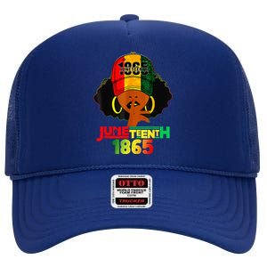 Juneteenth 1865 Celebrate Freedom Celebrating Black Women High Crown Mesh Back Trucker Hat