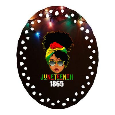 Juneteenth 1865 Celebrate Freedom Celebrating Ceramic Oval Ornament