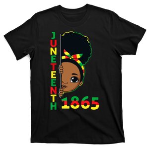 Juneteenth 1865 Celebrating Brown Skin Princess Girls Black History T-Shirt