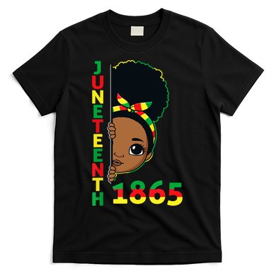 Juneteenth 1865 Celebrating Brown Skin Princess Girls Black History T-Shirt