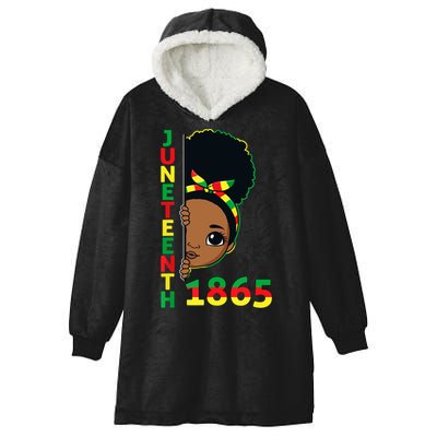 Juneteenth 1865 Celebrating Brown Skin Princess Girls Black History Hooded Wearable Blanket