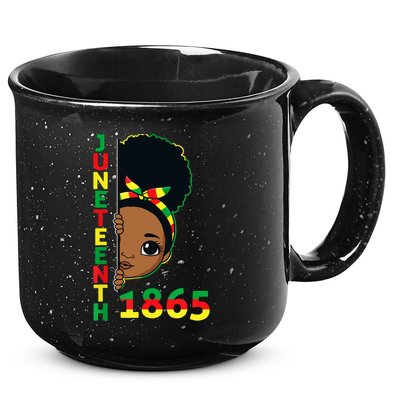 Juneteenth 1865 Celebrating Brown Skin Princess Girls Black History 15oz Campfire Ceramic Mug