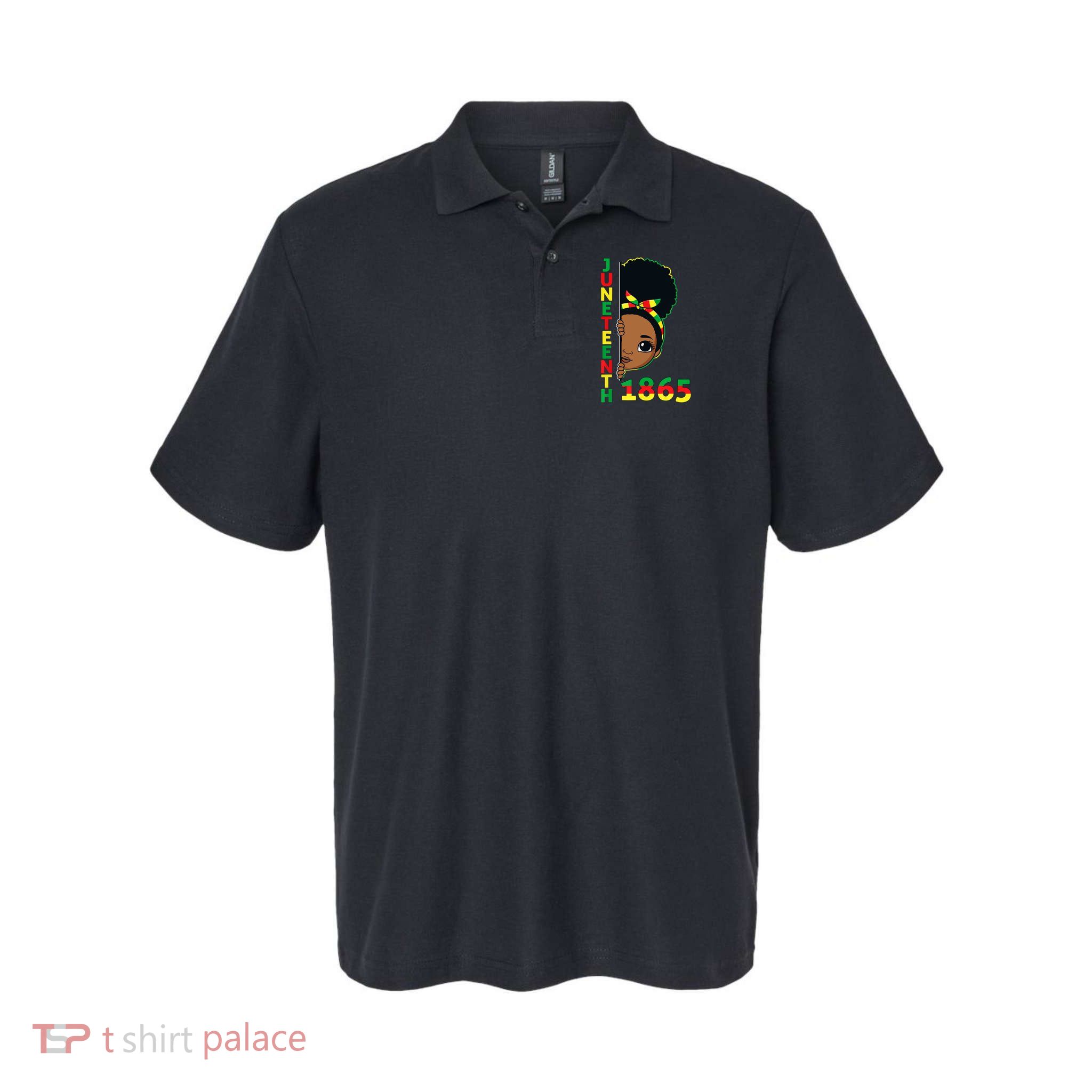 Juneteenth 1865 Celebrating Brown Skin Princess Girls Black History Polo