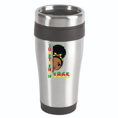 Juneteenth 1865 Celebrating Brown Skin Princess Girls Black History 16oz Travel Tumbler
