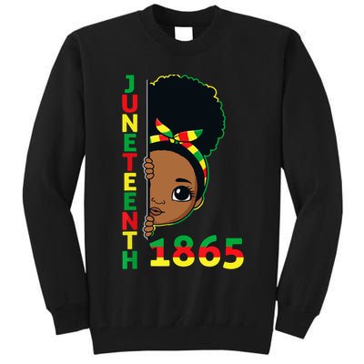 Juneteenth 1865 Celebrating Brown Skin Princess Girls Black History Tall Sweatshirt