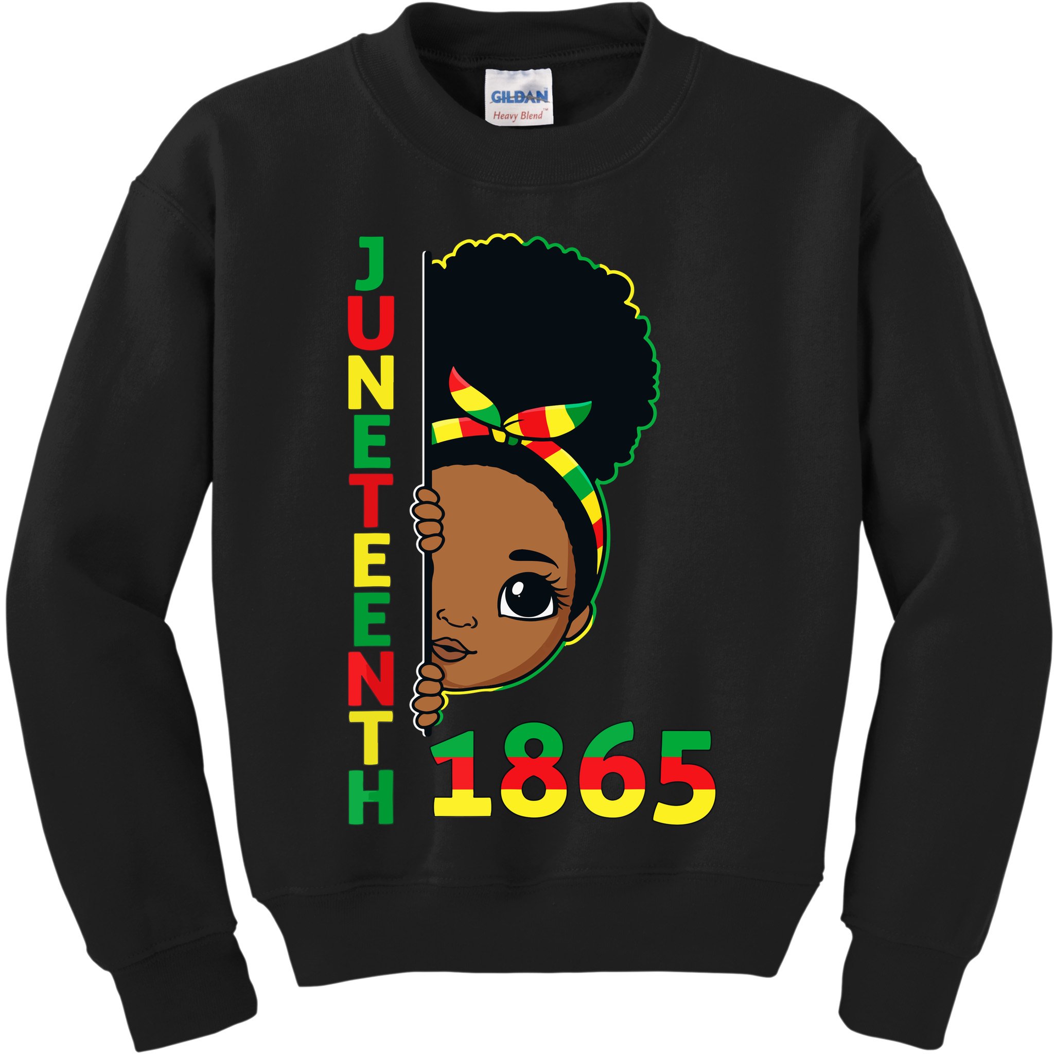 Juneteenth 1865 Celebrating Brown Skin Princess Girls Black History Kids Sweatshirt