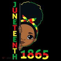 Juneteenth 1865 Celebrating Brown Skin Princess Girls Black History Kids T-Shirt