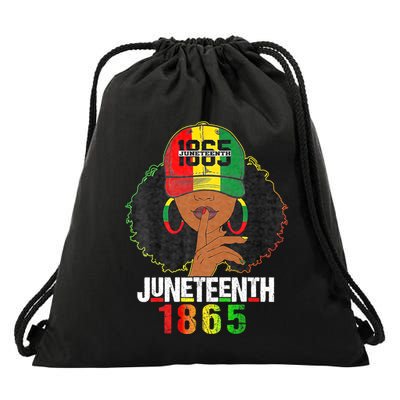 Juneteenth 1865 Celebrate Freedom Celebrating Black Women Drawstring Bag