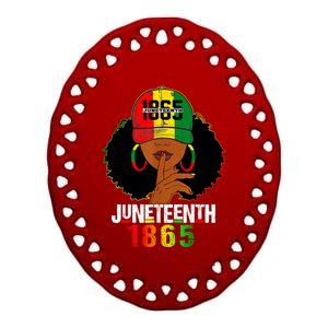 Juneteenth 1865 Celebrate Freedom Celebrating Black Women Ceramic Oval Ornament