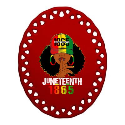 Juneteenth 1865 Celebrate Freedom Celebrating Black Women Ceramic Oval Ornament