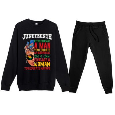 Juneteenth 1865 Celebrating Black Women Our Black Mothers Premium Crewneck Sweatsuit Set