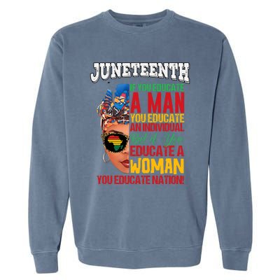 Juneteenth 1865 Celebrating Black Women Our Black Mothers Garment-Dyed Sweatshirt