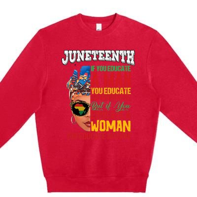 Juneteenth 1865 Celebrating Black Women Our Black Mothers Premium Crewneck Sweatshirt