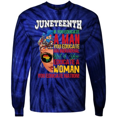 Juneteenth 1865 Celebrating Black Women Our Black Mothers Tie-Dye Long Sleeve Shirt