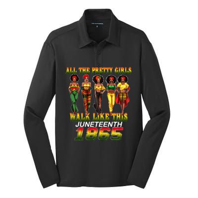 Juneteenth 1865 Celebrate Freedom Celebrating Silk Touch Performance Long Sleeve Polo