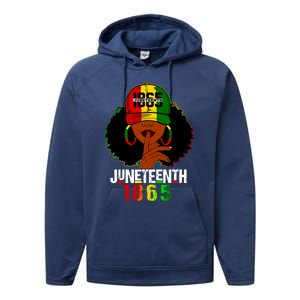 Juneteenth 1865 Celebrate Freedom Celebrating Black Women Performance Fleece Hoodie