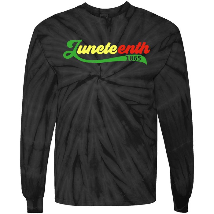 Juneteenth 1865 Celebration Graphic Tie-Dye Long Sleeve Shirt