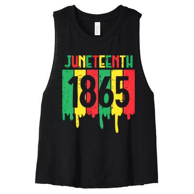 Juneteenth 1865 Drip African American Women's Racerback Cropped Tank